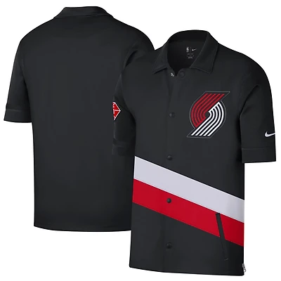 Nike /Red Portland Trail Blazers 2021/22 City Edition Therma Flex Showtime Short Sleeve Full-Snap Collar Jacket