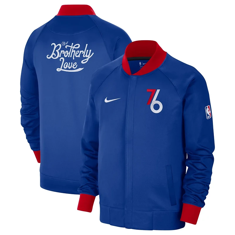 Nike /White Philadelphia 76ers 2022/23 City Edition Showtime Thermaflex Full-Zip Jacket