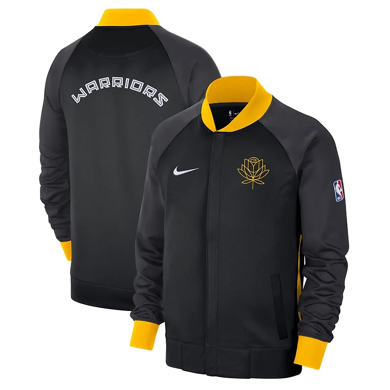 Nike /Yellow Golden State Warriors 2022/23 City Edition Showtime Thermaflex Full-Zip Jacket