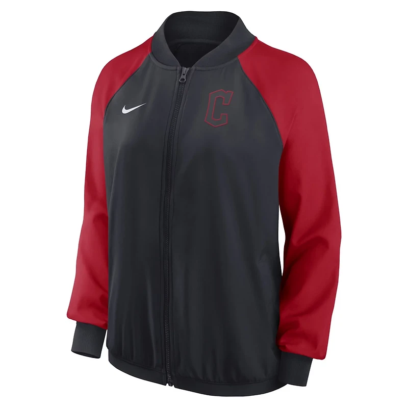 Nike Cleveland Guardians Authentic Collection Team Raglan Performance Full-Zip Jacket