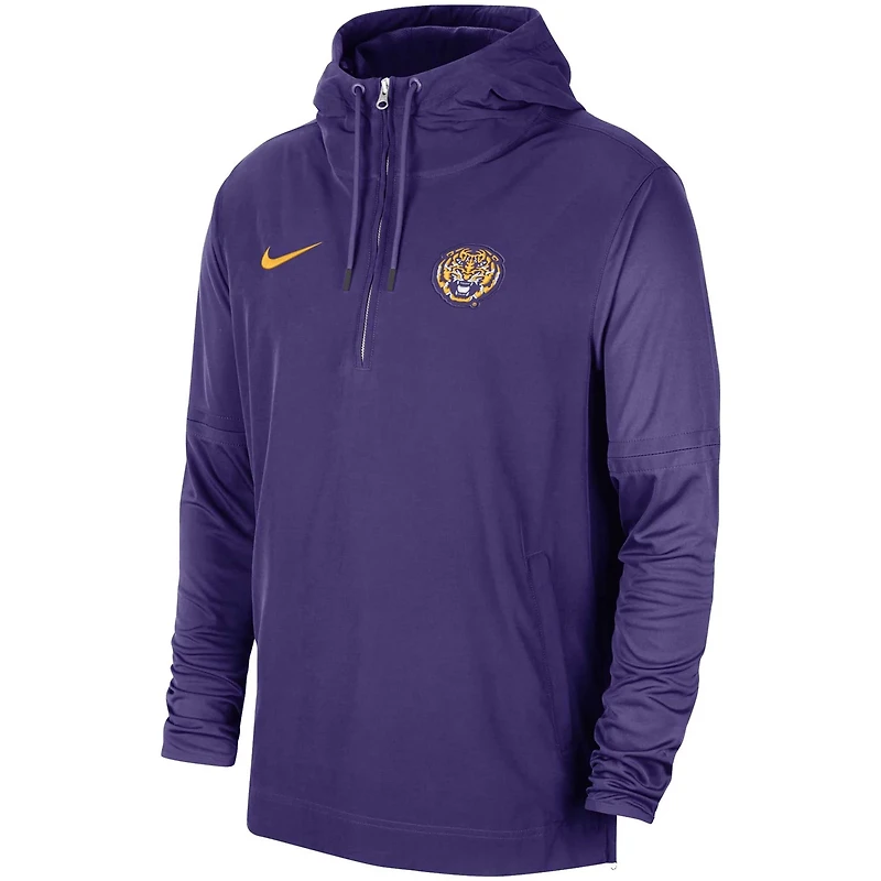 Nike LSU Tigers 2023 Sideline Player Quarter-Zip Hoodie Jacket