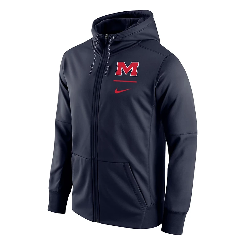 Nike Ole Miss Rebels Logo Stack Performance Full-Zip Hoodie