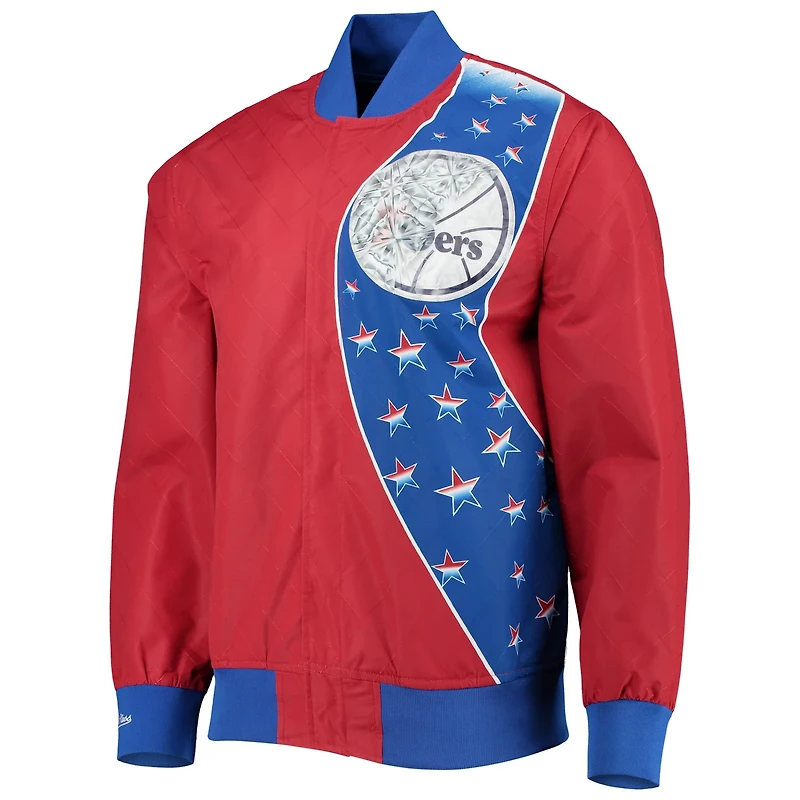 Philadelphia 76ers Mitchell Ness Hardwood Classics 75th Anniversary Authentic Warmup Full-Snap Jacket