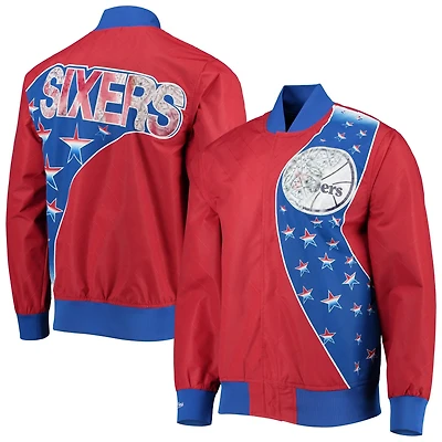 Philadelphia 76ers Mitchell  Ness Hardwood Classics 75th Anniversary Authentic Warmup Full-Snap Jacket
