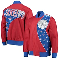 Philadelphia 76ers Mitchell  Ness Hardwood Classics 75th Anniversary Authentic Warmup Full-Snap Jacket