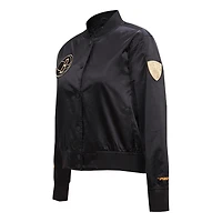 Pro Standard Brooklyn Nets Glam Satin Full-Snap Varsity Jacket