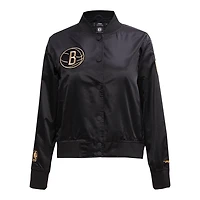 Pro Standard Brooklyn Nets Glam Satin Full-Snap Varsity Jacket