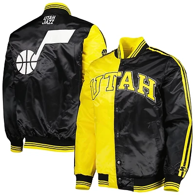 Starter /Black Utah Jazz Fast Break Satin Full-Snap Jacket