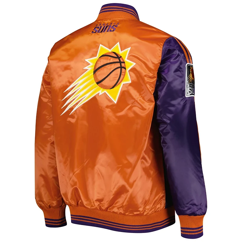 Starter /Orange Phoenix Suns Fast Break Satin Full-Snap Jacket