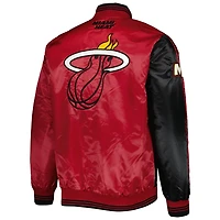 Starter /Red Miami Heat Fast Break Satin Full-Snap Jacket