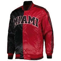 Starter /Red Miami Heat Fast Break Satin Full-Snap Jacket