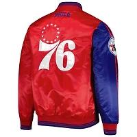 Starter /Red Philadelphia 76ers Fast Break Satin Full-Snap Jacket