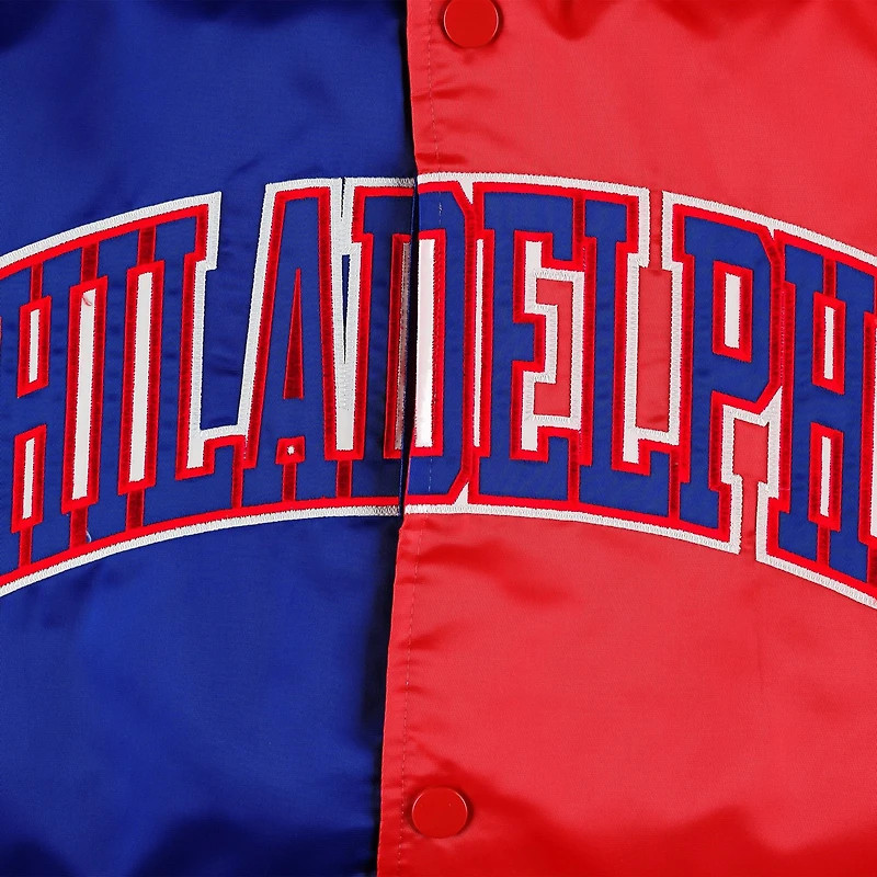 Starter /Red Philadelphia 76ers Fast Break Satin Full-Snap Jacket