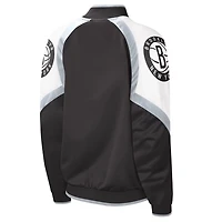 Starter /Silver Brooklyn Nets Fan Girl Satin Raglan Full-Zip Jacket