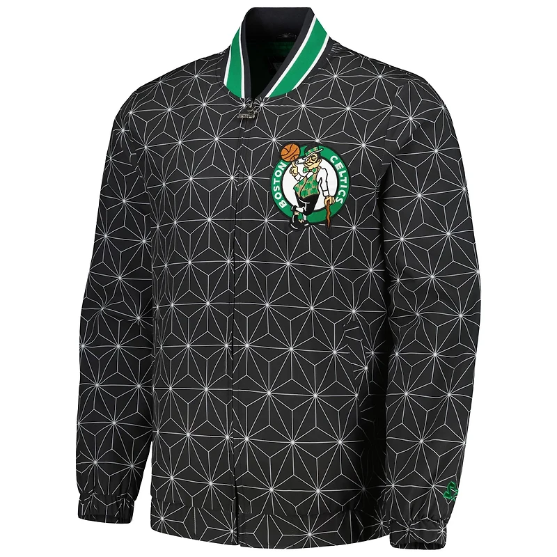 Starter Boston Celtics In-Field Play Fashion Satin Full-Zip Varsity Jacket