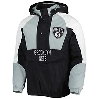 Starter Brooklyn Nets Body Check Raglan Hoodie Half-Zip Jacket