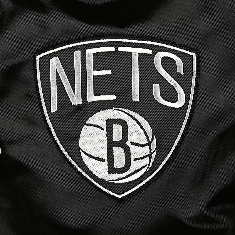 Starter Brooklyn Nets Pick Roll Satin Full-Snap Varsity Jacket