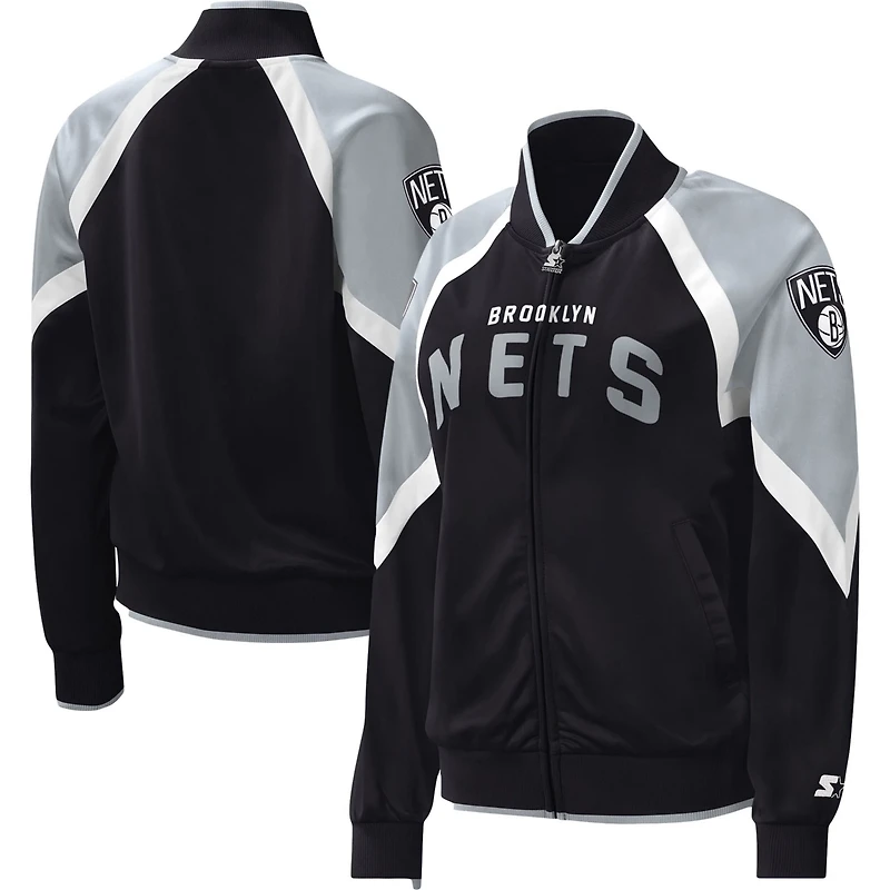 Starter Brooklyn Nets Slam Dunk Raglan Full-Zip Track Jacket
