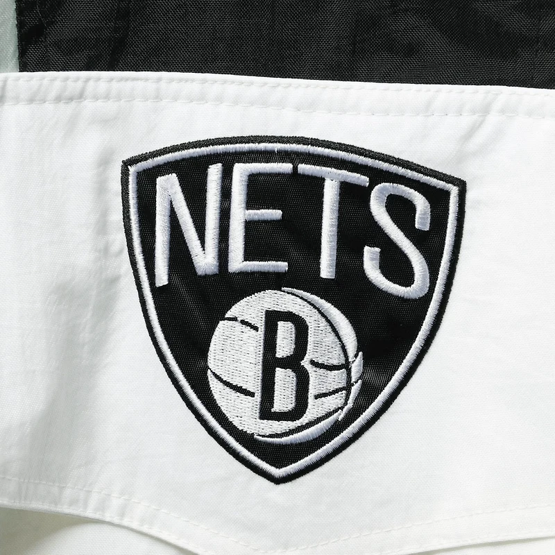 Starter Brooklyn Nets Striker Crinkle Half-Zip Hoodie Jacket