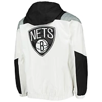 Starter Brooklyn Nets Striker Crinkle Half-Zip Hoodie Jacket