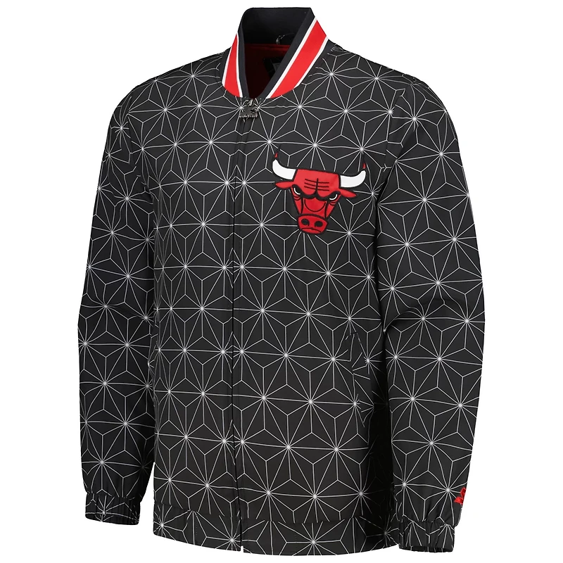 Starter Chicago Bulls In-Field Play Fashion Satin Full-Zip Varsity Jacket