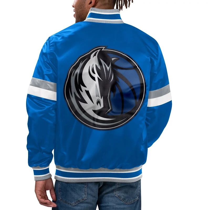 Starter Dallas Mavericks Home Game Satin Full-Snap Varsity Jacket