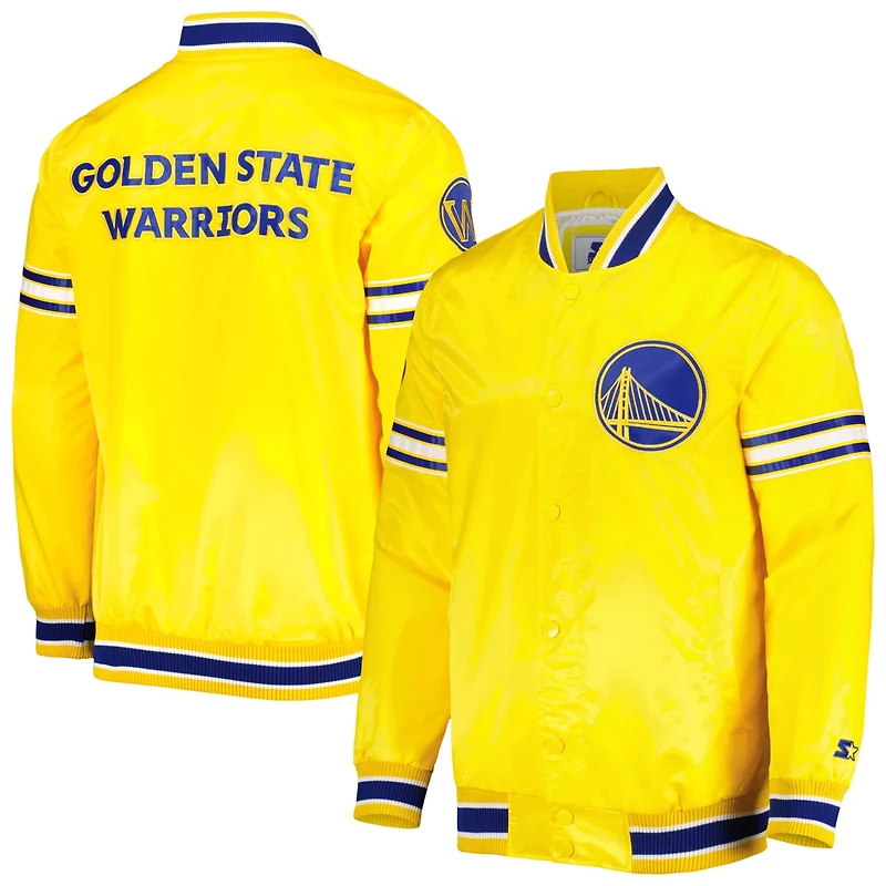 Starter en State Warriors Slider Satin Full-Snap Varsity Jacket
