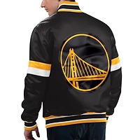 Starter Golden State Warriors Home Game Satin Full-Snap Varsity Jacket