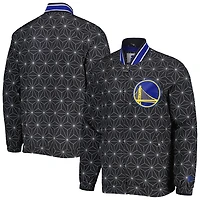 Starter Golden State Warriors In-Field Play Fashion Satin Full-Zip Varsity Jacket