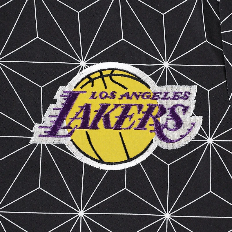 Starter Los Angeles Lakers In-Field Play Fashion Satin Full-Zip Varsity Jacket