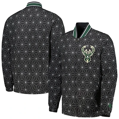 Starter Milwaukee Bucks In-Field Play Fashion Satin Full-Zip Varsity Jacket