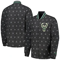 Starter Milwaukee Bucks In-Field Play Fashion Satin Full-Zip Varsity Jacket