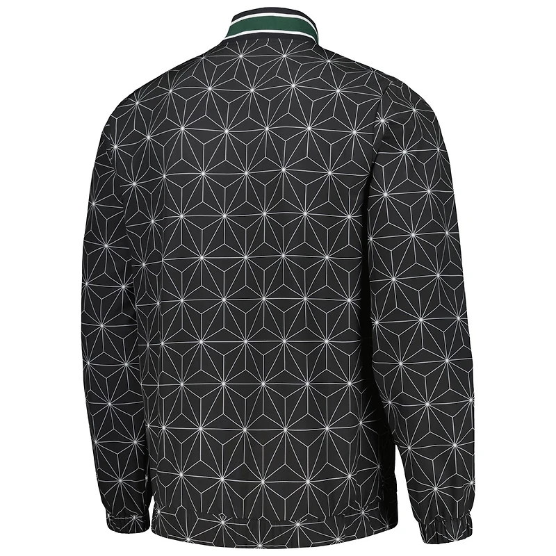 Starter Milwaukee Bucks In-Field Play Fashion Satin Full-Zip Varsity Jacket