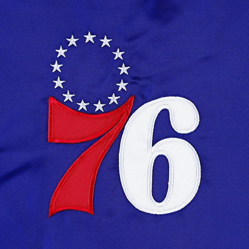 Starter Philadelphia 76ers Pick  Roll Satin Full-Snap Varsity Jacket