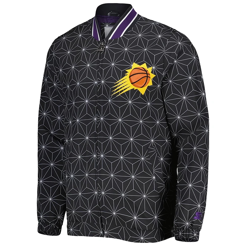Starter Phoenix Suns In-Field Play Fashion Satin Full-Zip Varsity Jacket