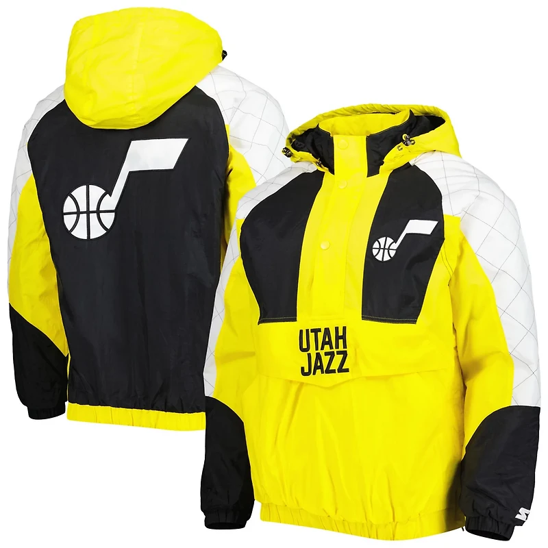 Starter Utah Jazz Body Check Raglan Hoodie Half-Zip Jacket