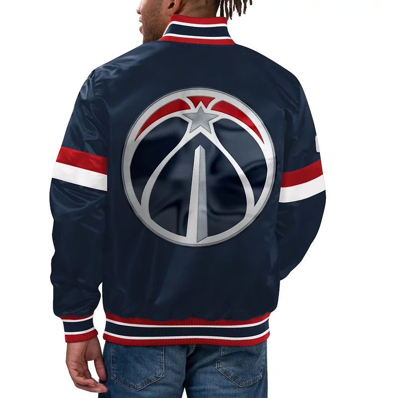 Starter Washington Wizards Home Game Satin Full-Snap Varsity Jacket