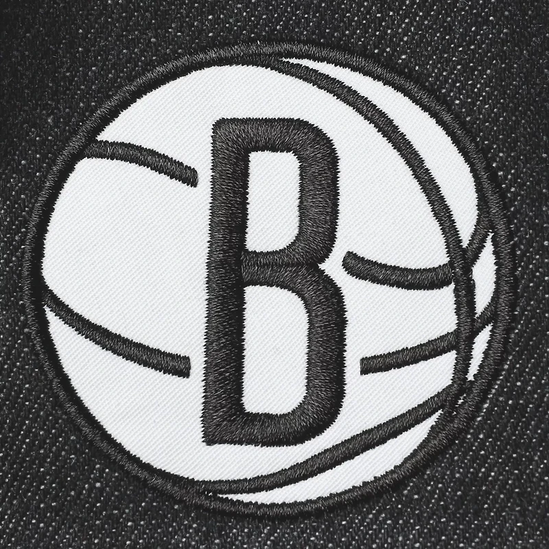 The Wild Collective Brooklyn Nets Patch Denim Button-Up Jacket