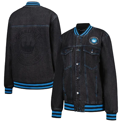 The Wild Collective Charlotte FC Denim Full-Button Bomber Jacket