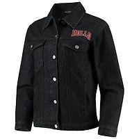 The Wild Collective Chicago Bulls Patch Denim Button-Up Jacket