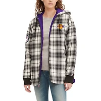 Tommy Jeans /Cream Los Angeles Lakers Molly Flannel Full-Zip Hoodie