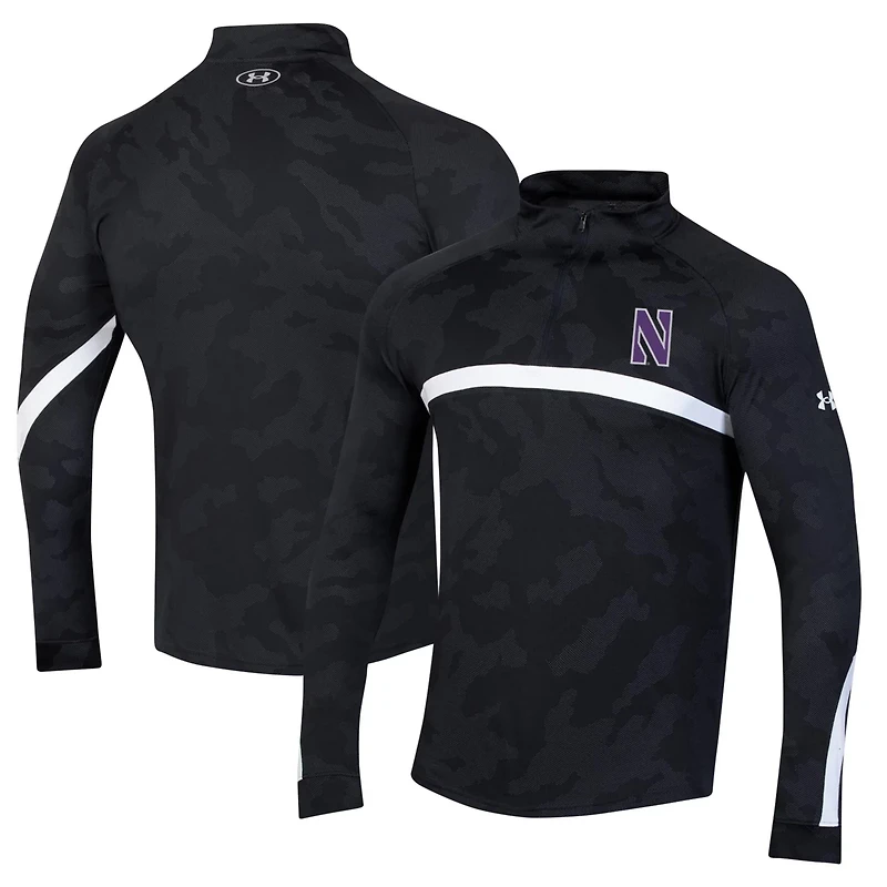Under Armour Northwestern Wildcats Game Day Camo Raglan Quarter-Zip Top