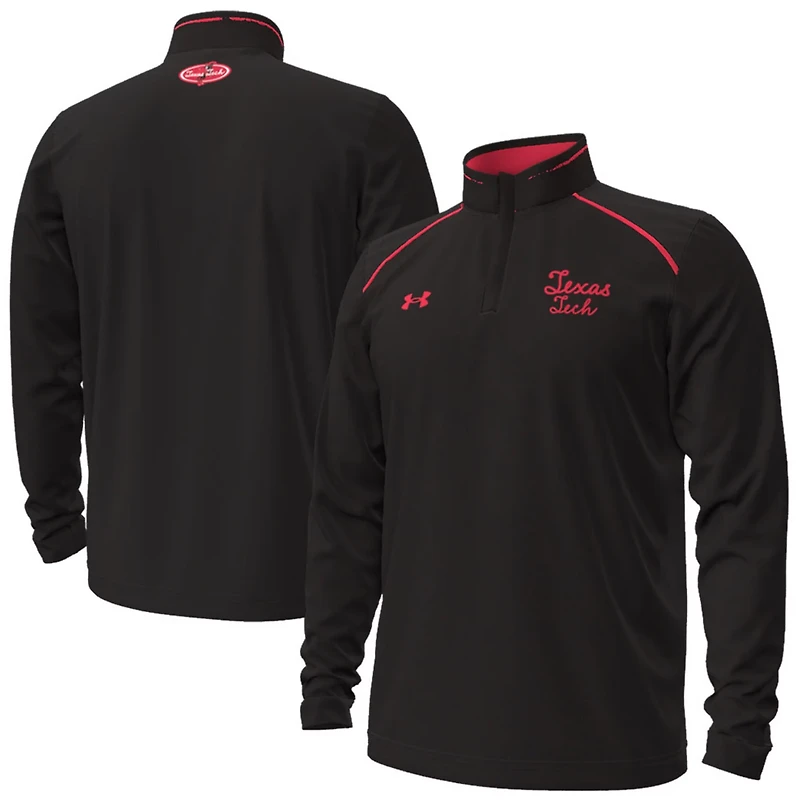 Under Armour Texas Tech Red Raiders Throwback Cursive Quarter-Zip Pullover Top