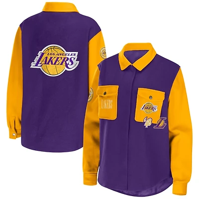 WEAR by Erin Andrews Los Angeles Lakers Colorblock Button-Up Shirt Jacket