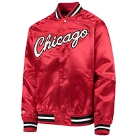 Youth Mitchell  Ness Chicago Bulls Hardwood Classics Satin Raglan Full-Snap Jacket
