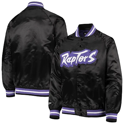 Youth Mitchell Ness Toronto Raptors Hardwood Classics Satin Raglan Full-Snap Jacket