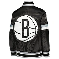 Youth Starter Brooklyn Nets Home Game Varsity Satin Full-Snap Jacket