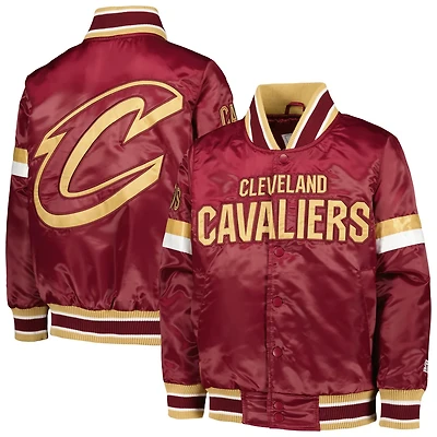Youth Starter Cleveland Cavaliers Home Game Varsity Satin Full-Snap Jacket