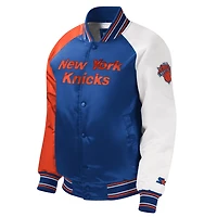 Youth Starter New York Knicks Raglan Full-Snap Varsity Jacket