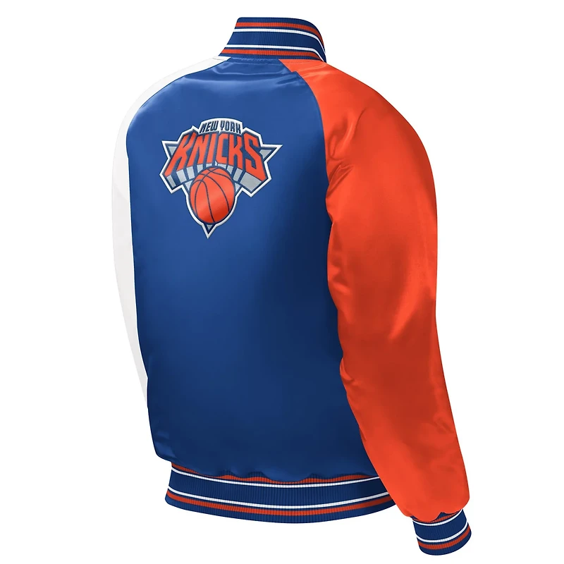 Youth Starter New York Knicks Raglan Full-Snap Varsity Jacket